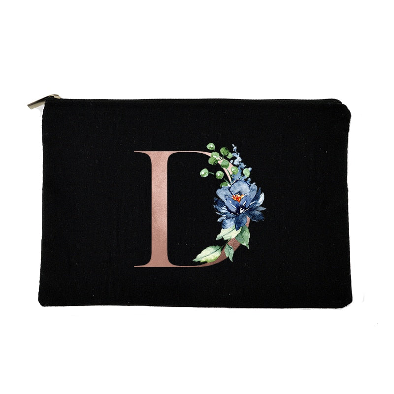 Letter Print Women Cosmetic Bag Bridesmaid MakeUp Case Beauty Toiletries Organizer Wash Storage Pouch Wedding Party Bride Gifts