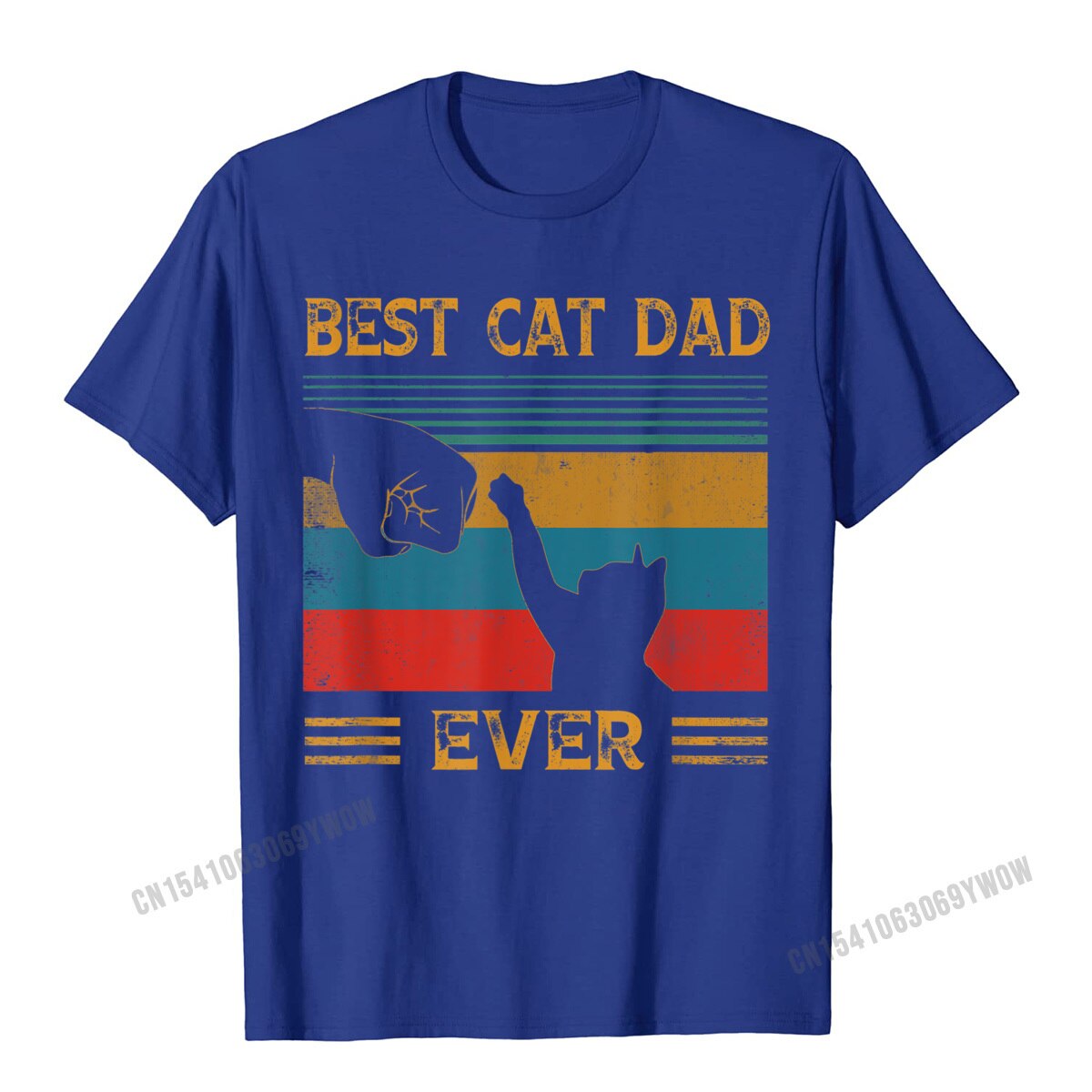 Mens Vintage Best Cat Dad Ever Bump Cat Lover T-Shirt Camisas Men T Shirt Design New Coming Cotton Tops Shirt Letter For Boys