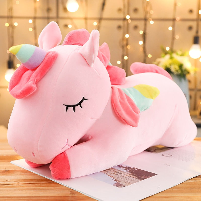 25-100cmKawaii Giant Unicorn Plush Toy Soft Stuffed Unicorn Soft Dolls Animal Horse Toys For Children Girl Pillow Birthday Gifts