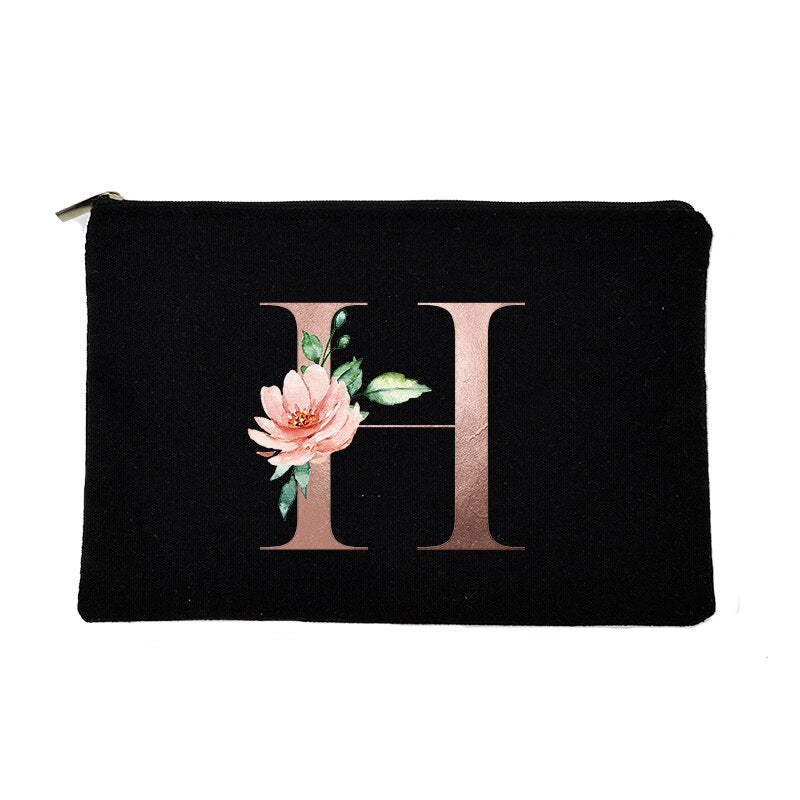 Letter Print Women Cosmetic Bag Bridesmaid MakeUp Case Beauty Toiletries Organizer Wash Storage Pouch Wedding Party Bride Gifts