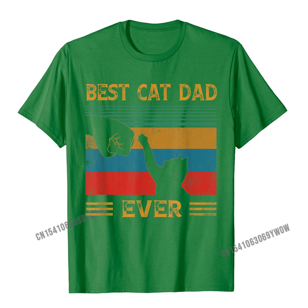 Mens Vintage Best Cat Dad Ever Bump Cat Lover T-Shirt Camisas Men T Shirt Design New Coming Cotton Tops Shirt Letter For Boys