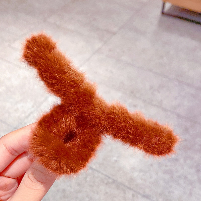 Cute Colorful Soft Plush Hair Claws