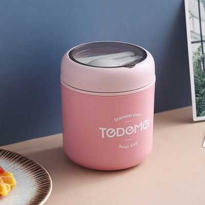 710ML Stainless Steel Lunch Box Drinking Cup With Spoon Food Thermal Jar Insulated Soup Thermos Containers Thermische lunchbox
