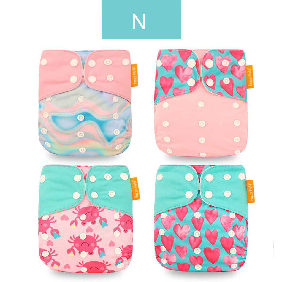 Baby Nappy 4Pcs/Set Diaper Cover Waterproof&Reusable Cloth Diaper