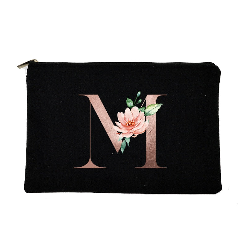 Letter Print Women Cosmetic Bag Bridesmaid MakeUp Case Beauty Toiletries Organizer Wash Storage Pouch Wedding Party Bride Gifts