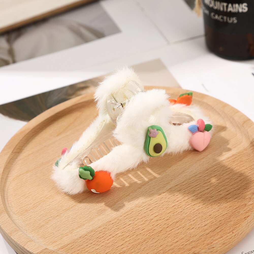 Cute Colorful Soft Plush Hair Claws