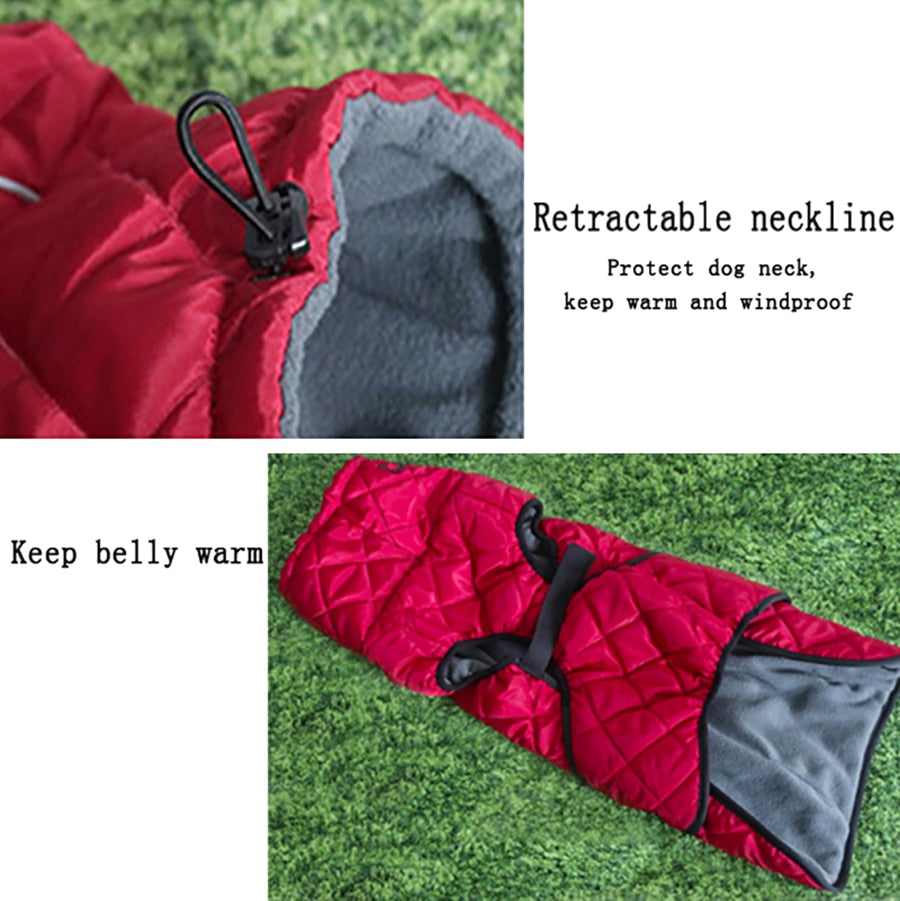Dog Outdoor Jacket Waterproof Reflective Pet Coat Vest Winter Warm Cotton Dogs Clothing for Large Middle Dogs Labrador