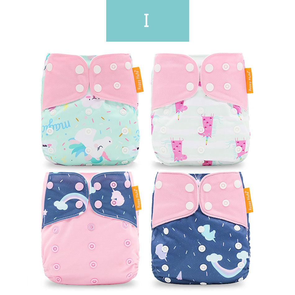 Baby Nappy 4Pcs/Set Diaper Cover Waterproof&Reusable Cloth Diaper