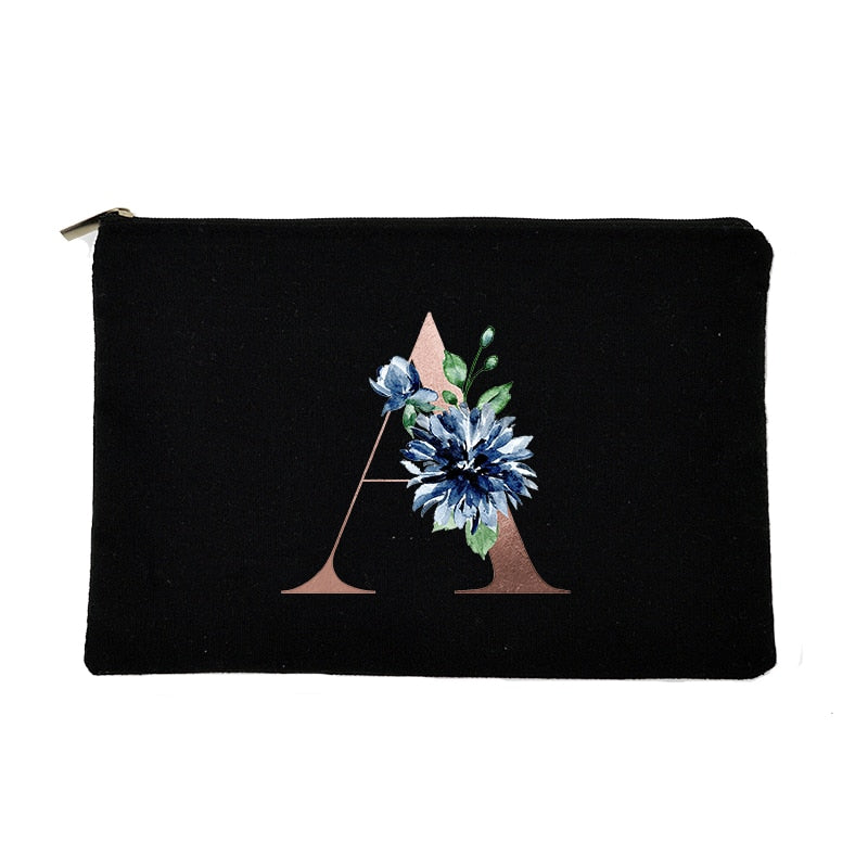 Letter Print Women Cosmetic Bag Bridesmaid MakeUp Case Beauty Toiletries Organizer Wash Storage Pouch Wedding Party Bride Gifts