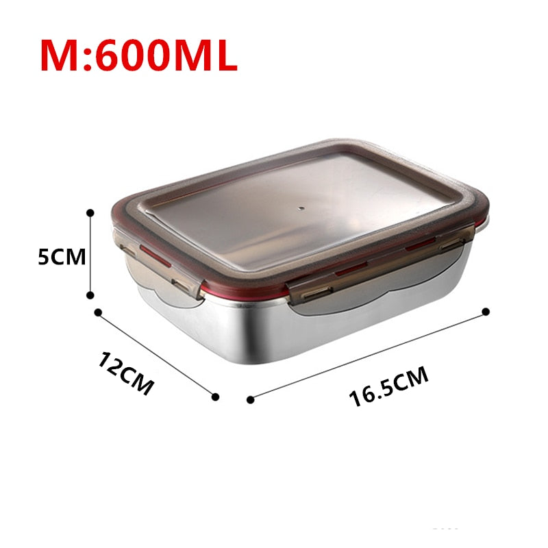 304 Stainless Steel Lunch Box Travel Leakproof Bowls Home Containers Microwave Heating Lunchboxs Big Capacity Food Lunchbox