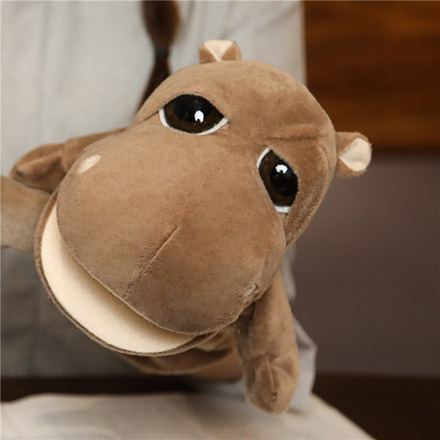 Stuffed Plush Animals Toys Hand Finger Story Puppet Kawaii Dolls Educational Baby Toys Lion Elephant Bunny Monkey Children GIft