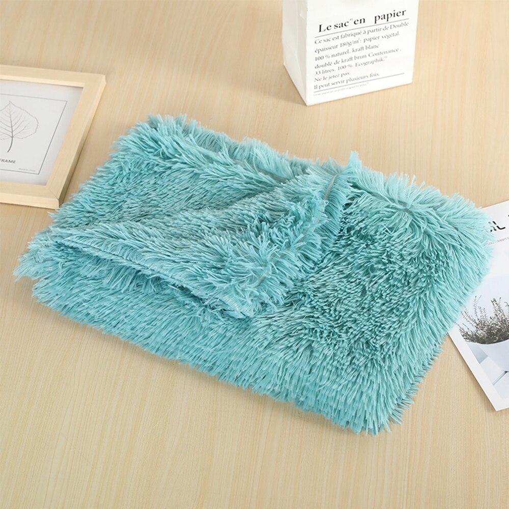 Soft Dog Mat Blanket Fluffy Long Plush Pet Puppy Cat Bed Mattress For Small Medium Dogs Cats Warm Sleeping Cover Dog Supplies