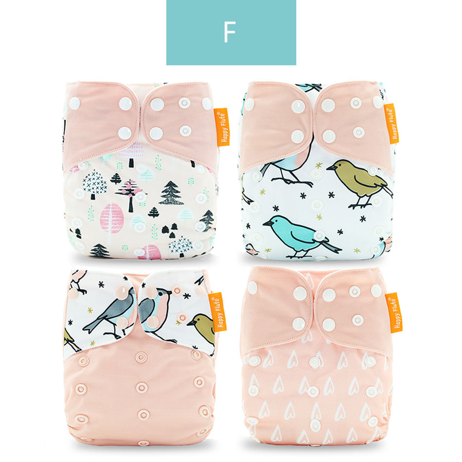 Baby Nappy 4Pcs/Set Diaper Cover Waterproof&Reusable Cloth Diaper
