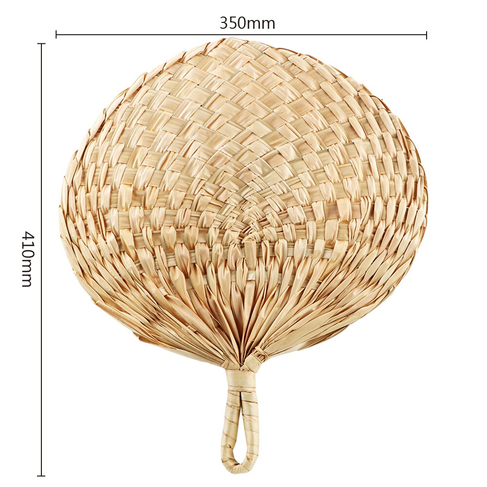 Manual Straw Hand Fans Hand-woven Palm Leaf Hand Fan Chinese Style Summer Cooling Mosquito Repellent Handmade Straw Fan