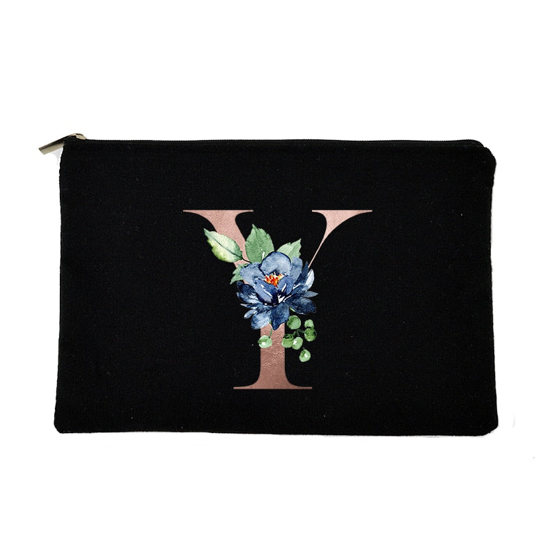 Letter Print Women Cosmetic Bag Bridesmaid MakeUp Case Beauty Toiletries Organizer Wash Storage Pouch Wedding Party Bride Gifts