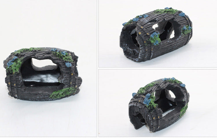 Aquarium Artificial Barrel Cave Resin Ornaments Decorations Landscaping Accessories For Fish Tank Aquarium Decoration Background