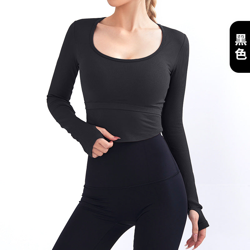 Lulu Yoga Clothes with Chest Pad Women's 2023 New Arrived Fancy Sports Top Short Sleeve Professional Running Workout T-shirt