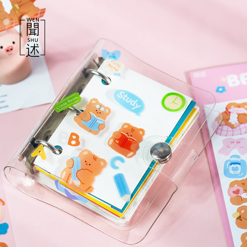 Bear Daily Series Hand-Painted Stickers Cartoon Material Stickers Children's Cute Decorative Small Patterns