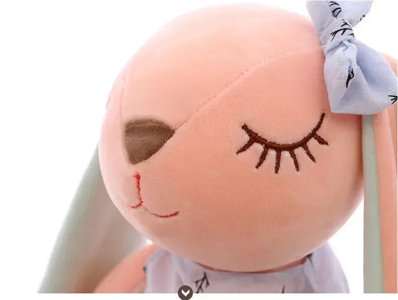 New 35cm Long Ears Cute Rabbit with Bow Doll Baby Soft Plush Toy Sleeping Stuffed Animal Baby Appease Gift for Infants Doll