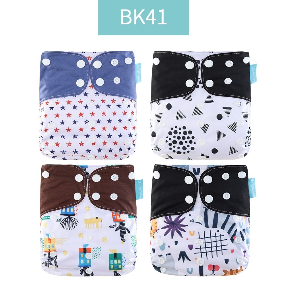 Baby Nappy 4Pcs/Set Diaper Cover Waterproof&Reusable Cloth Diaper