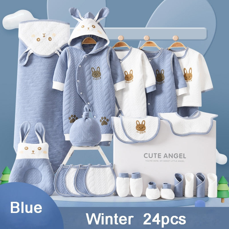 22/24/26 Pieces/0-3Months Newborn Baby Clothing 100% Cotton Kids Clothes Suit Unisex Infant Boys Girls Rabbit Clothing Set