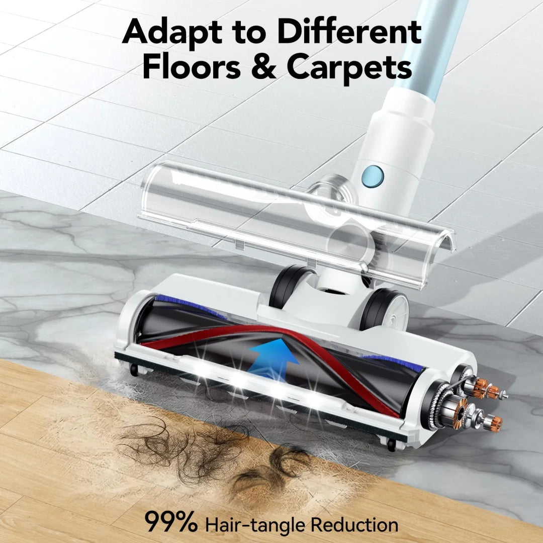 Cordless Vacuum Cleaner, 28kPa Stick Vacuum with LED Display, Powerful Vacuum Cleaner up to 40mins Runtime