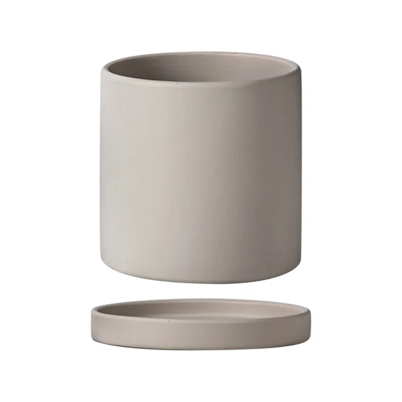 Flower Plant Pot Colorful Ceramic Flowerpot Nordic Style Succulent Planter Cylindrical Flower Pots With Hole Garden Decoration