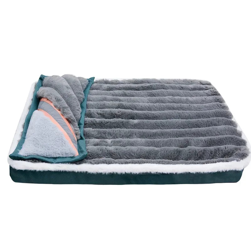 Short Plush Dog Bed with Non-slip Bottom Orthopedic Foam Dog Bed Removable Cover for Large Medium Small Dogs Machine Washable