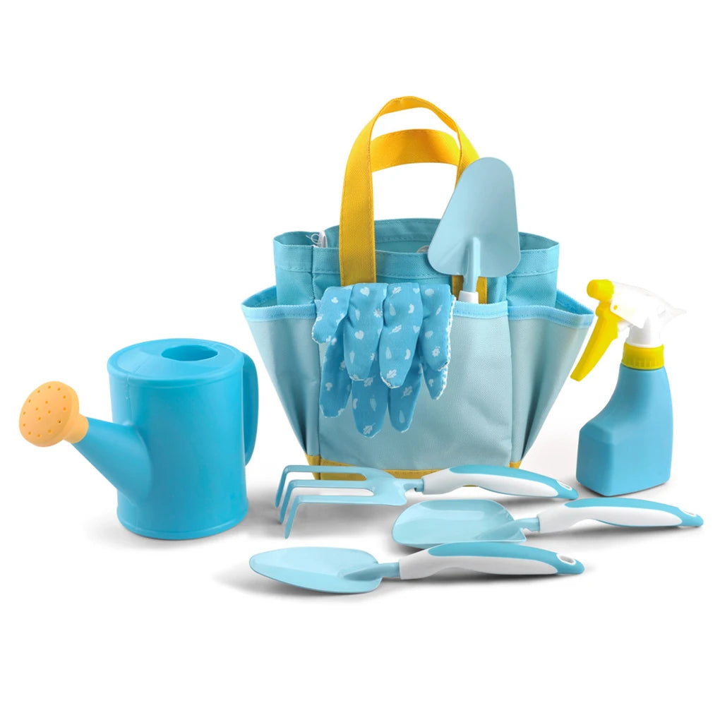 Kids Gardening Tool Set, All in One Garden Toys Set Including Kids Watering Can, Outdoor Gardening Gloves, Shovel, Rake, Apron