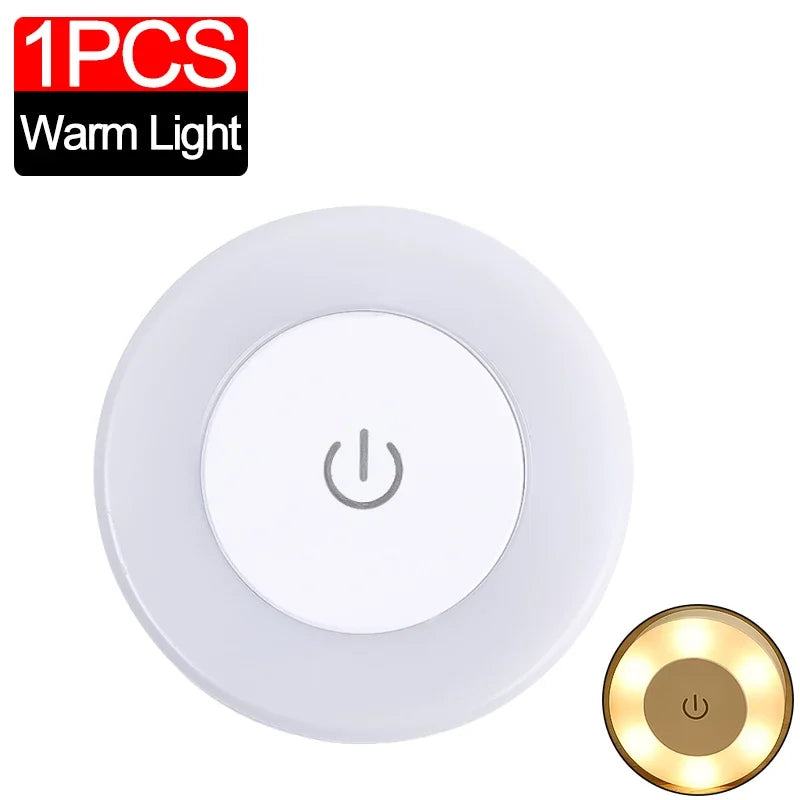 5/1pcs LED Touch Sensor Night Lights Portable USB Rechargeable Magnetic Base Wall Light 3 Modes Bedroom Dimming Night Lamps