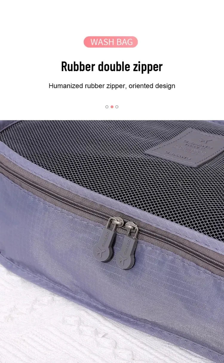 6 Pcs/Set Pink/Blue/Grey Travel Storage Bag Large Capacity Waterproof Luggage Clothing Underwear Storage Bag Bag With Zipper
