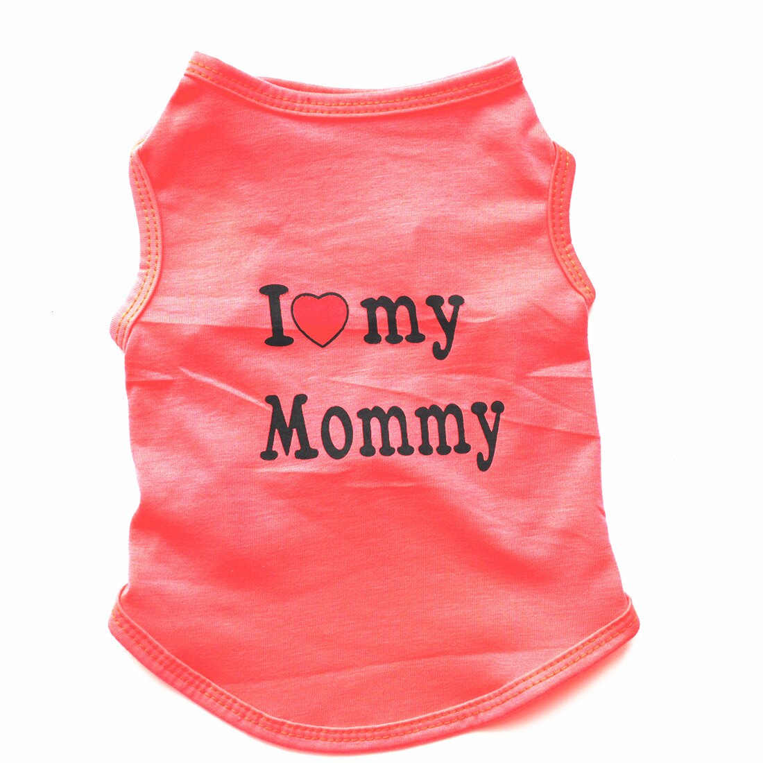 Cute Cotton Pet Clothes For Bichon Teddy Chiuaua Pink Black Bue Classic Love Mommy Daddy Pattern Dogs Vest T-Shirt Product
