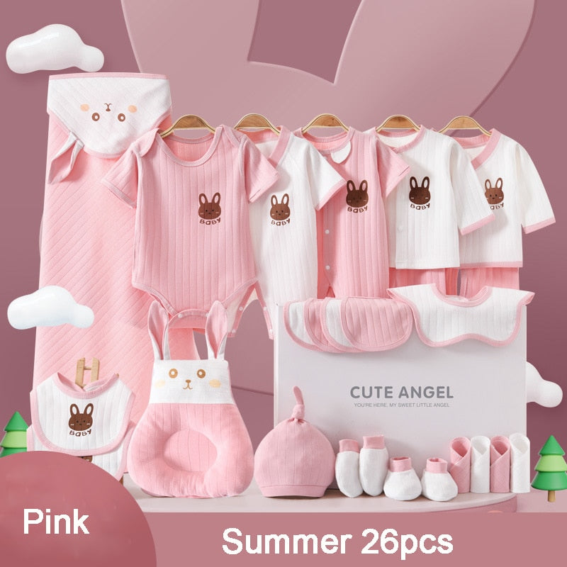 22/24/26 Pieces/0-3Months Newborn Baby Clothing 100% Cotton Kids Clothes Suit Unisex Infant Boys Girls Rabbit Clothing Set