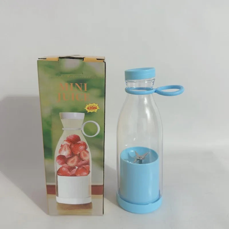 Mini Portable Electric Fruit Juicer Manual Wine Bottle Juicing Cup Small 6-Blade Rechargeable Vegetable Juicer Blender Mixer