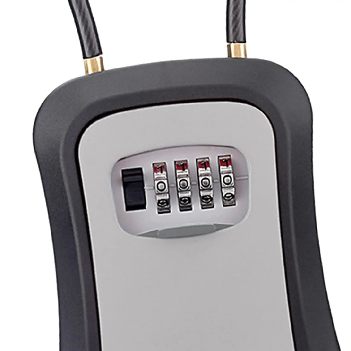 Box Key Security Box with 4 Digit Combination Steel Cable Shackle Weatherproof Portable for Door Knob or Car