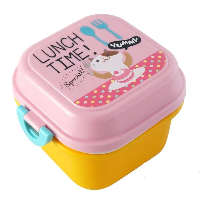 Cartoon Healthy Plastic Lunch Box Microwave Oven Lunch Bento Boxes Food Container Dinnerware Kid Childen Lunchbox
