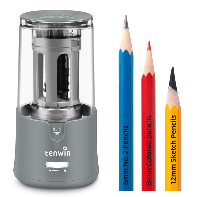 Tenwin Automatic Electric Pencil Sharpener For Colored Pencils Sharpen Mechanical Office School Supplies Stationery Free Ship