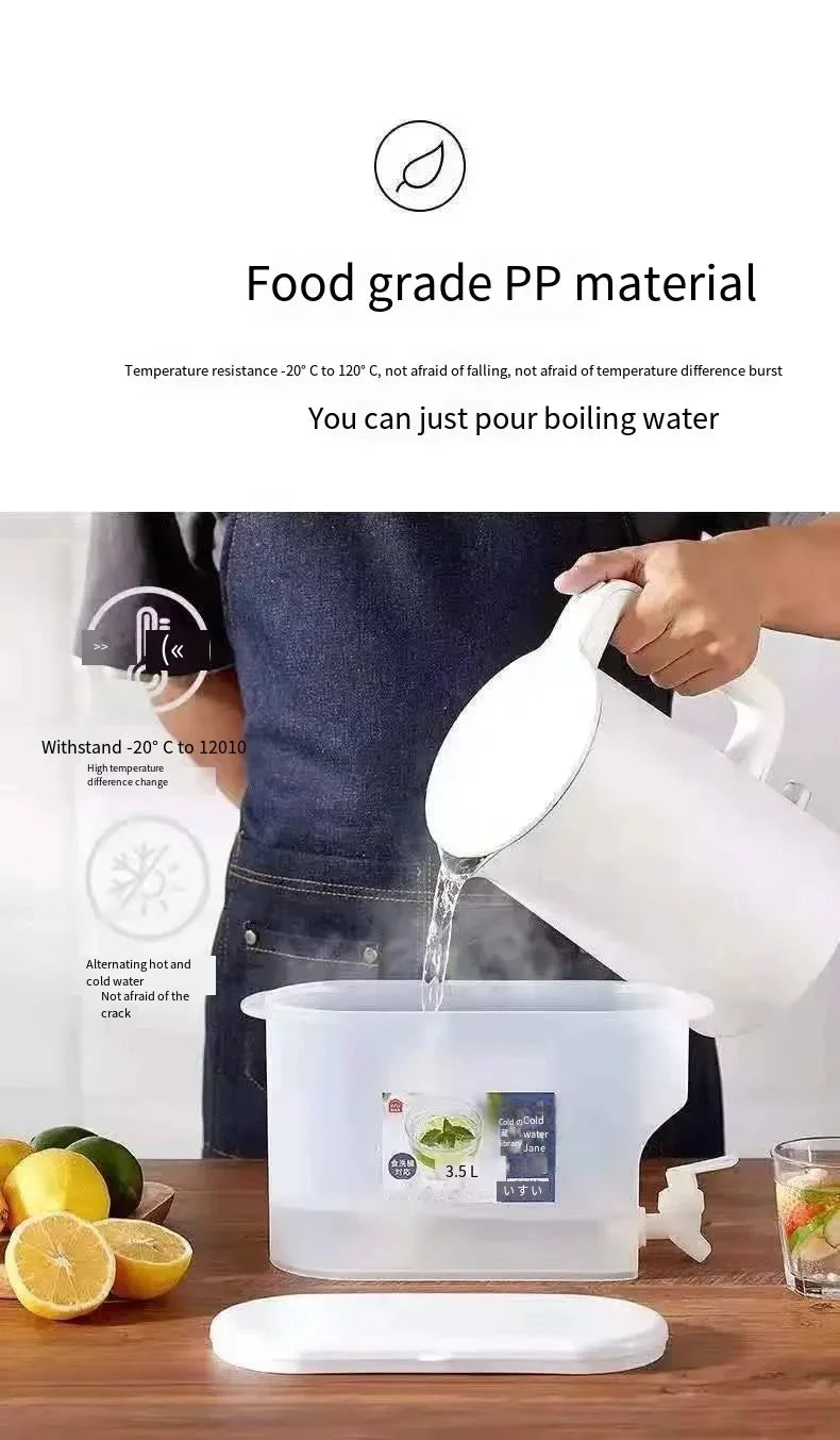 Large Capacity Cold Water Pitcher Cold Water Jug Plastic Water Pot With Faucet Large Capacity Lemonade Scented Tea Water Kettle
