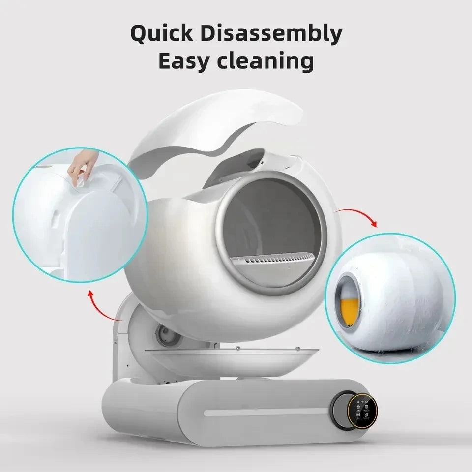 【English Version】Tonepie 65L Automatic Smart Cat Litter Box Self Cleaning Fully Enclosed Cat Litter Box Pet Toilet Litter Tray
