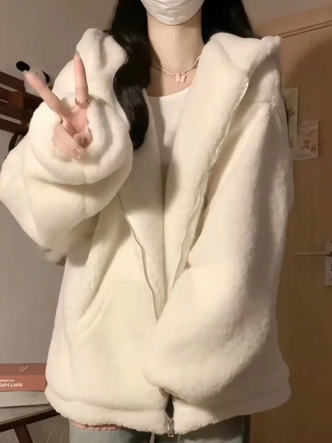 Hot Kawaii Sanrios Hellokitty Hooded Sweatshirt Girls Autumn Winter Cute Loose Cardigan Thickened Couple Casual Versatile Jacket
