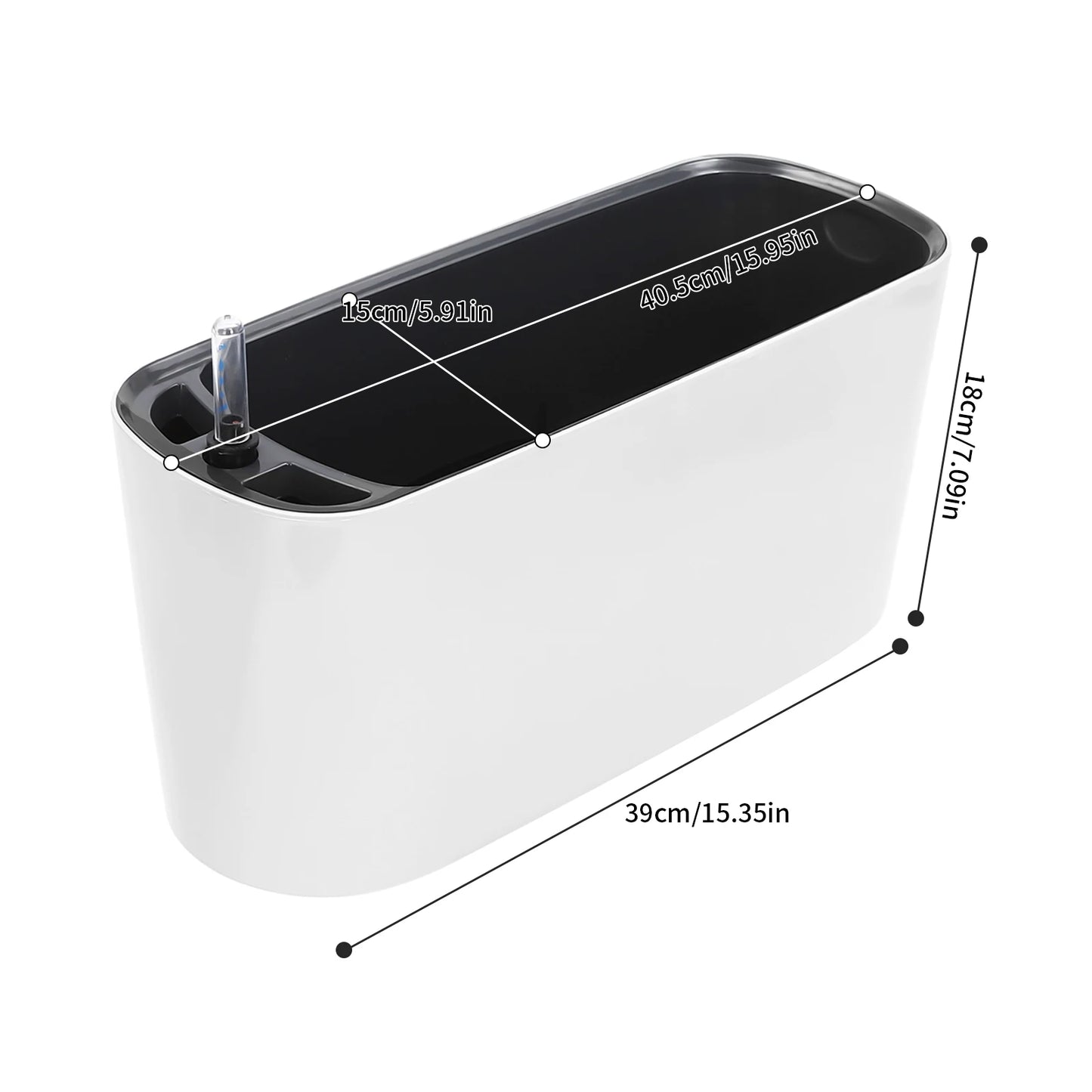 2 Sets of White Self-Watering Plastic Garden Pots Self Watering Planter Plants Flower Pot
