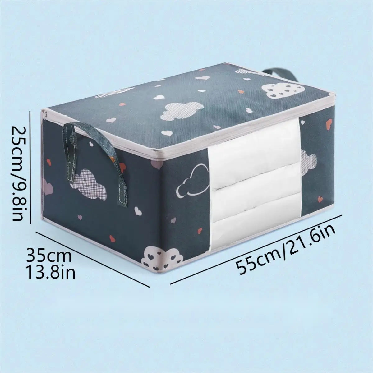 Dustproof Large Capacity Storage Bag, Quilt & Clothes Organizer With Zipper And Handles For Closet