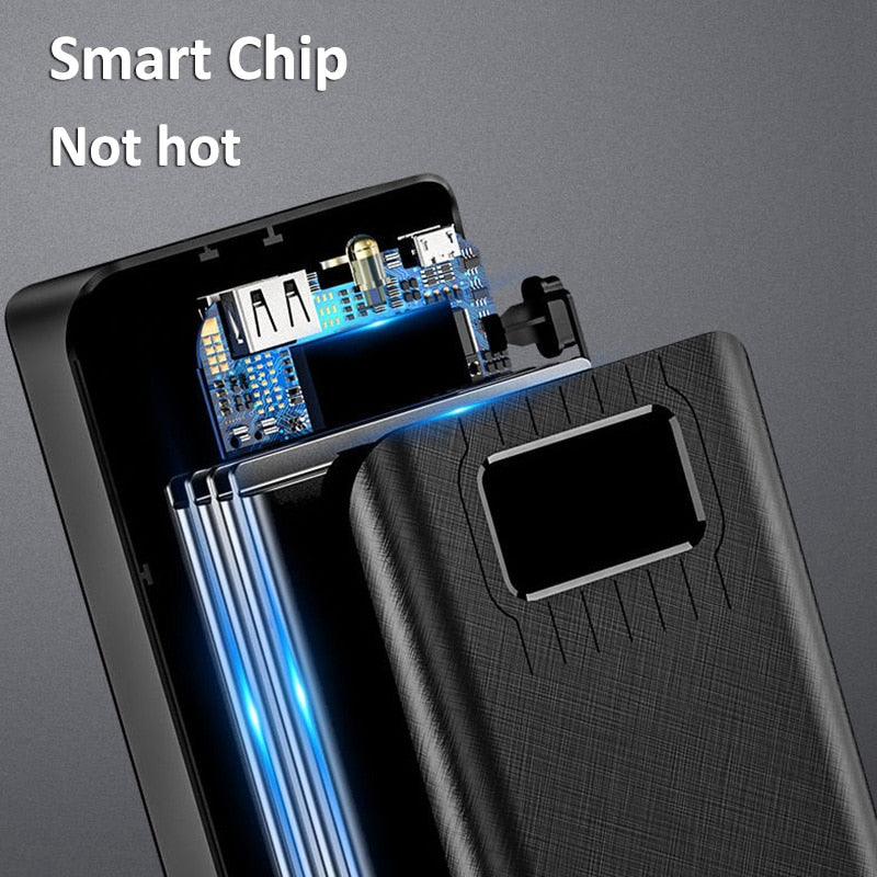 Fast Charging Power Bank Portable 30000mAh Charger 2.1A Digital Display External Battery Pack Flashlight for Xiaomi IPhone