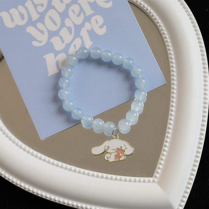 Kawaii Hello Kitty Bracelet Cinnamoroll Cartoon Anime Sanrios Bangle My Melody Jewelry Charms Cute Accessory Birthday Girls Gift