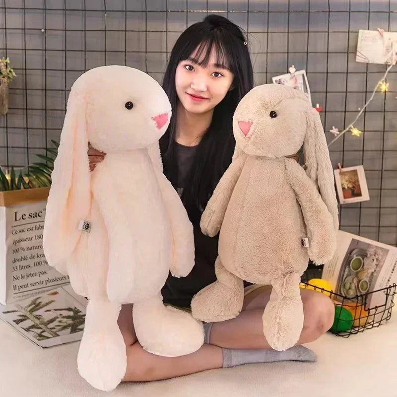 Cute Easter Rabbit Plush Toy Long Ear Bunny Stuffed Animal Soft Cotton Sleeping Mate for Boys and Girls