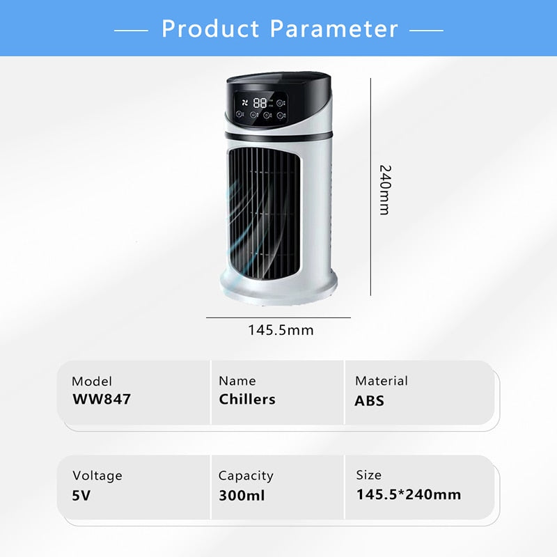 Mini Air Conditioner Fan Air Cooler Fan Water Cooling Fan Portable Mobile Air Conditioner Cooling Fan