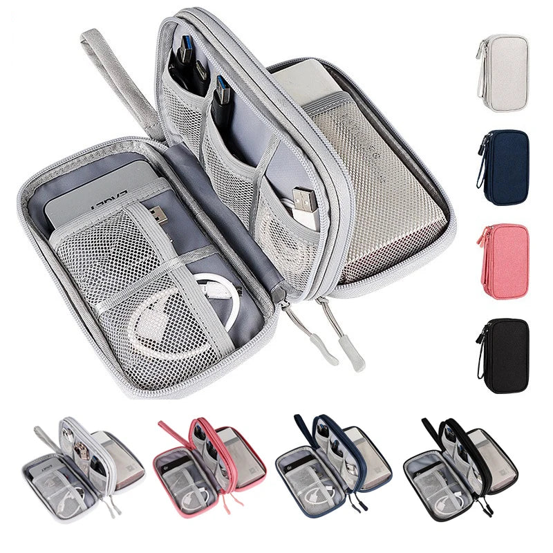 Data Cable Storage Bag Waterproof Travel Organizer Bag Portable Carry Case Storage Bag For APPLE Samsung Cable Cord USB Charger