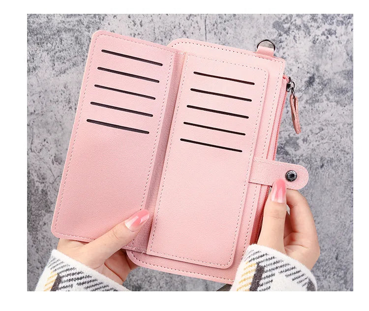 Hello Kitty Women Wallets PU Leather Female Purse Multi-Cards Holder Coin Foldable Wallet Zipper Billfold Hipster Credit Gift