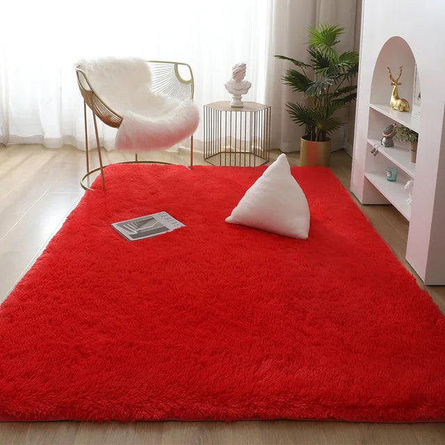 Green Carpet Tie Dyeing Plush Soft Carpets For Living Room Bedroom Anti-slip Floor Mats Bedroom Water Absorption Carpet Rugs