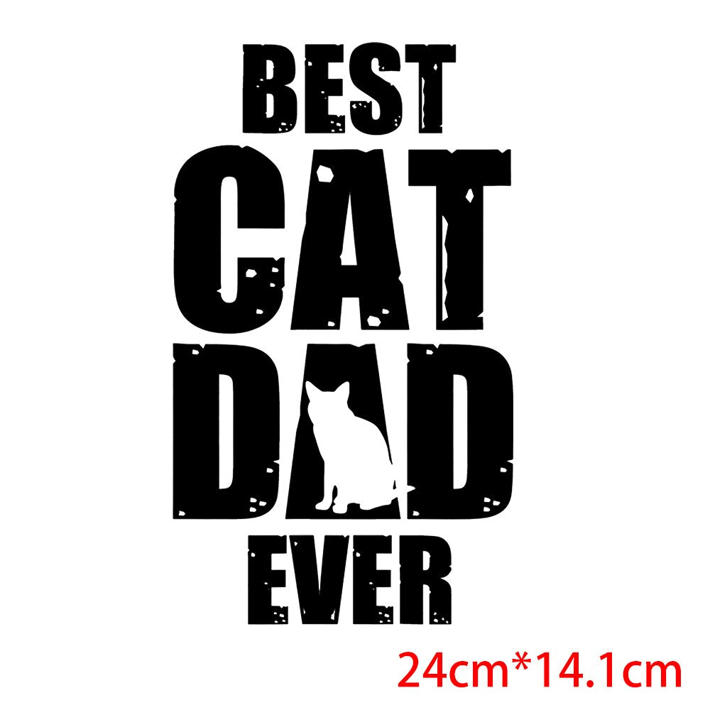 Dad Birthday Gift Funny Dad Cat Patches Father's Day Heat Transfer Stickers Fashion Thermo Stickers Fashion Graphic Appliques